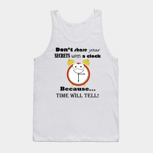 Time Will Tell Play on Words Graphic Tank Top